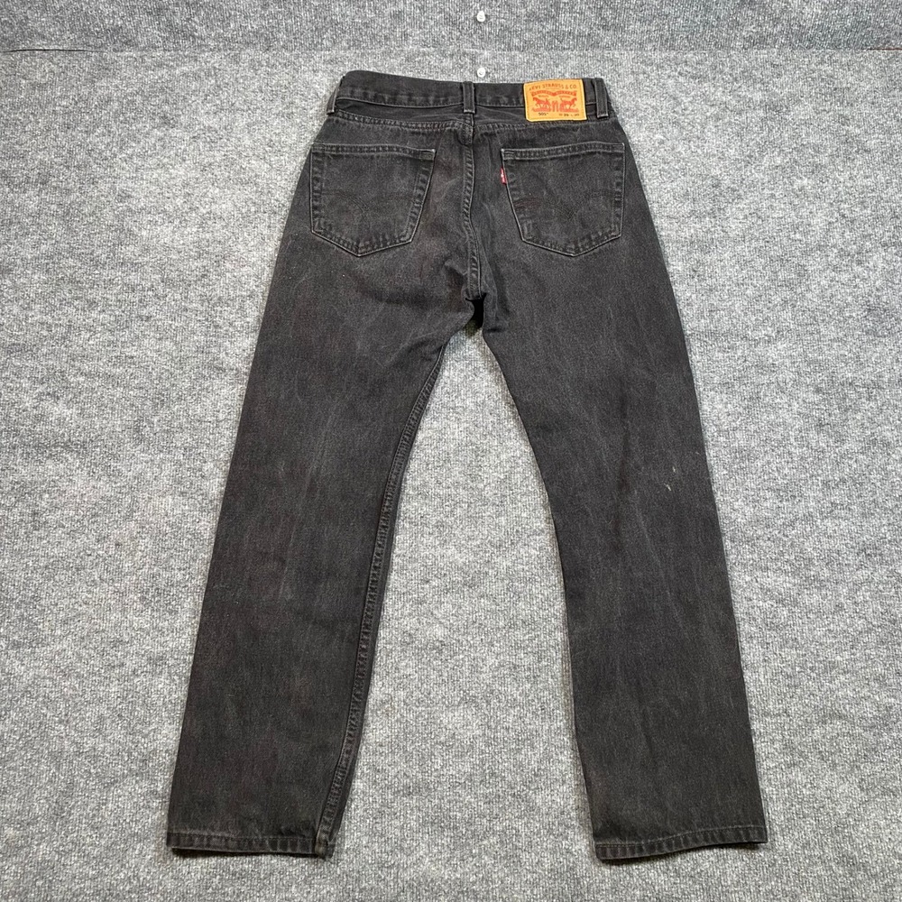 Levis 505 Regular Fit Straight Leg Black Denim Jeans Mens 29x30 00505-0260